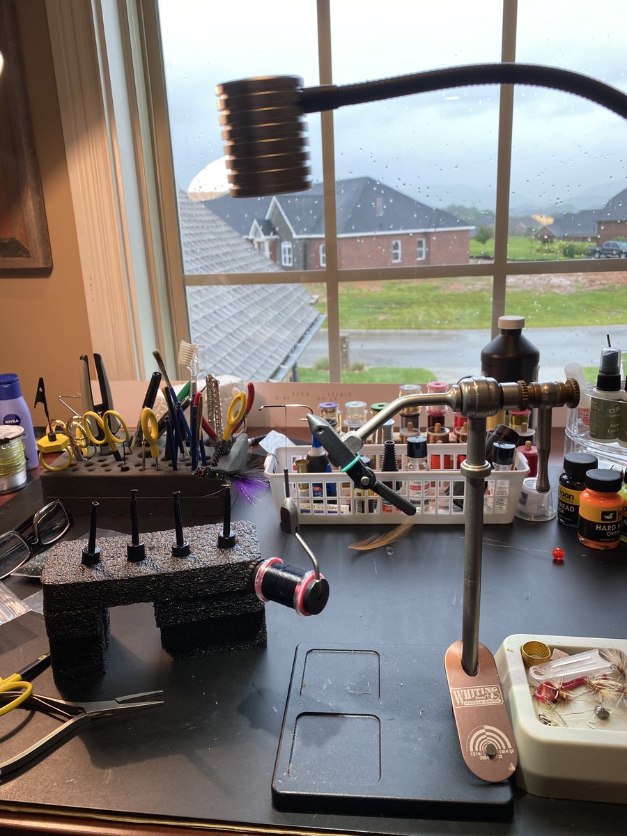 No better way to spend a rainy day than learning to tie a new fly pattern.