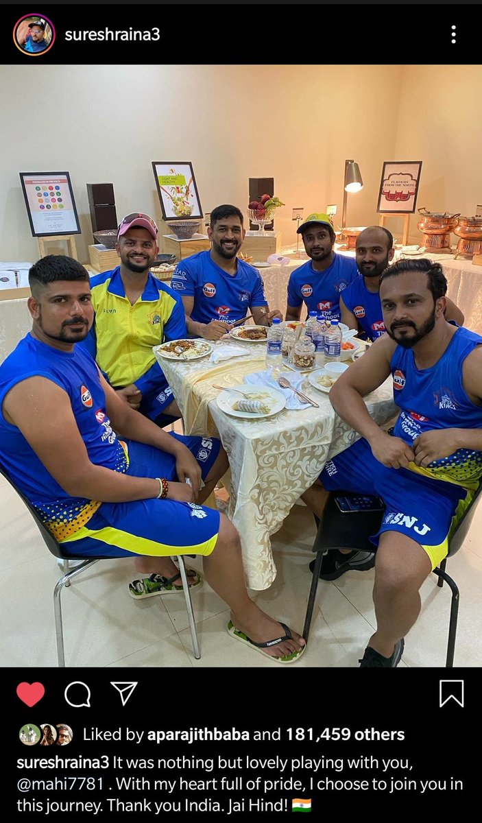 SriniMaama16's tweet photo. Chinna Thala joins Thala in announcing his retirement. Was an emotional moment today at the office for all or us in Chennai. Had a lengthy conversation with both. Thank you. One thing I can assure you, both will play for CSK for the next few years. #RainaRetires https://t.co/bc5Qu3JdIj