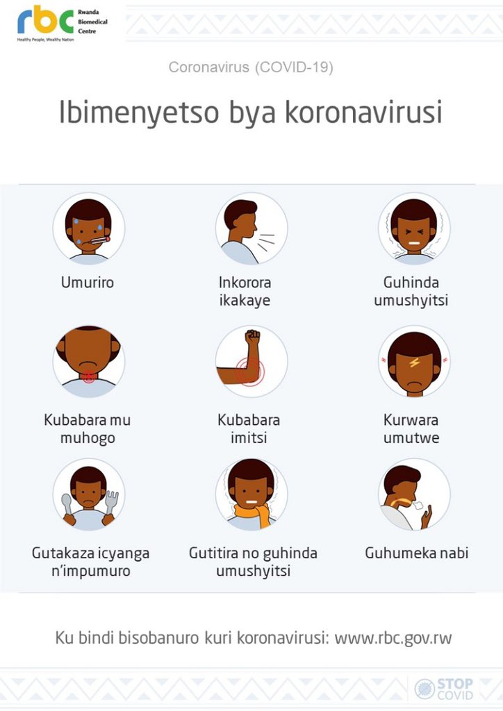 nsanzimanasabin's tweet photo. Mu bimenyetso biranga COVID-19, ndakwibutsa n’iki: Gutakaza icyanga n’impumuro bidasanzwe | One of the most probable COVID-19 related symptom:Anosmia(loss of smell)&amp; ageusia (loss of taste). https://t.co/Ov1fMvozuQ