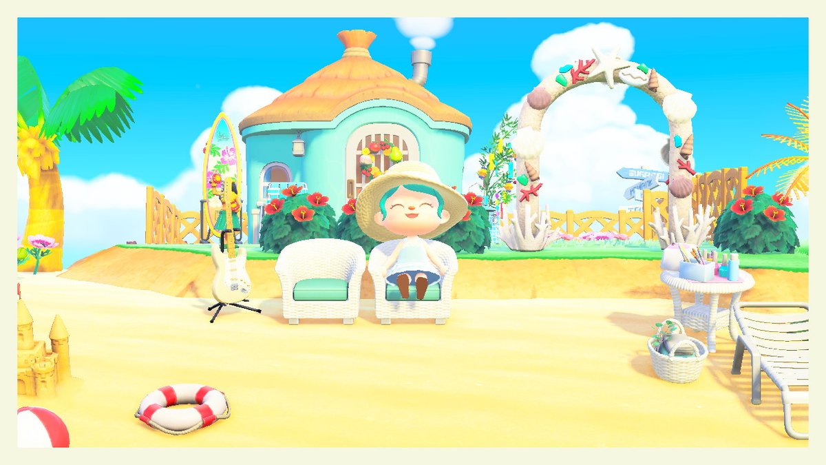 mochimo61559529's tweet photo. 住民宅移動計画。
モニカの家を海沿いへ。配置って難しい！
 #どうぶつの森 #AnimalCrossing #ACNH #NintendoSwitch https://t.co/5u6MMRFNox