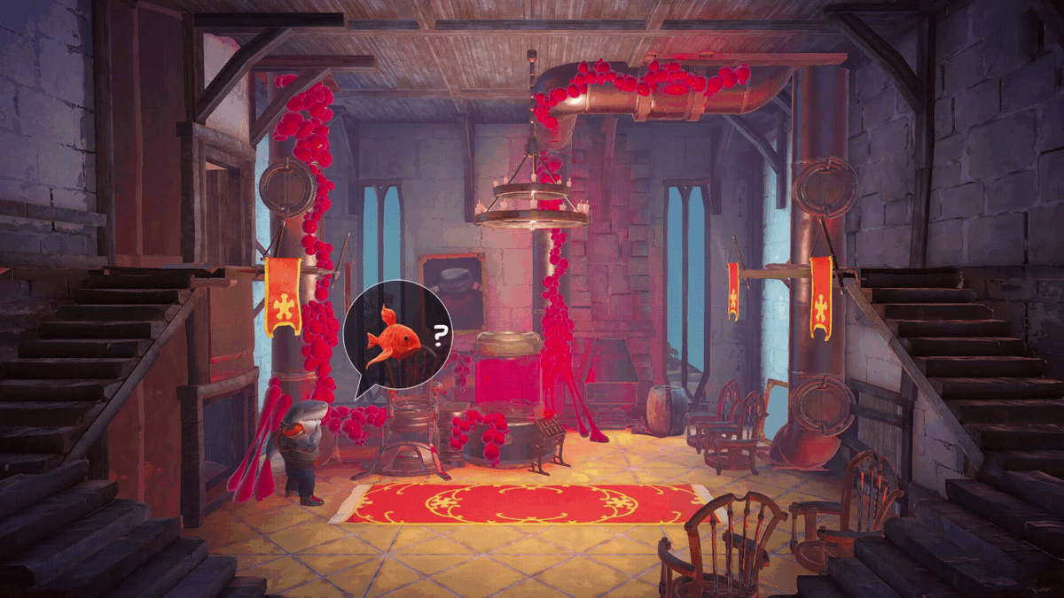 PrimordialCove's tweet photo. With the pipes backed up and his goldfish missing, Finlay knew he had to do something #ScreenShotSaturday #IndieGameDev #gamedev https://t.co/8fzIuIKaOL