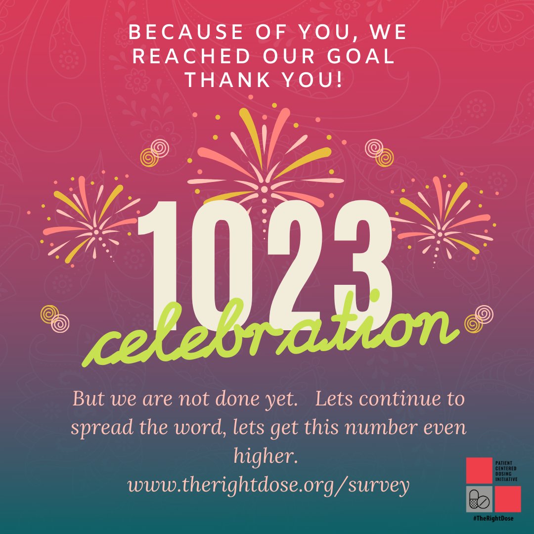 YOU did it MBC family!  A time to celebrate. But our work has just begun and we want to amplify more voices for those living with MBC, so please continue to share the survey link for <a href="/the_rightdose/">the.right.dose</a> .  therightdose.org/survey. Every voice counts.   #therightdose #stageIVneedsmore