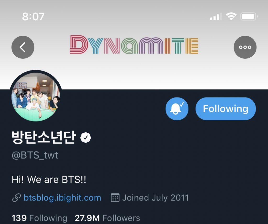 Layout changes of  @BTS_twt and  @bts_bighit with Teaser Image 3 for Dynamite.
