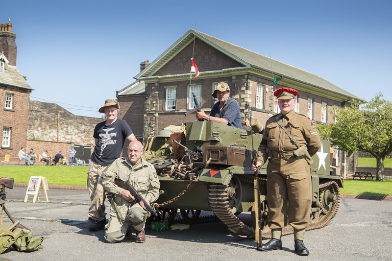 DiscoverCarlisl's tweet photo. #Cumbria’s #Museum of #Military Life (@CMoML) has been marking #VJDay75 at #Carlisle #Castle (@EHCarlisle), the former depot of the Border Regiment. The Mayor of Carlisle, Councillor Mrs Marilyn Bowman, has been in attendance to support the occasion.

#VJDay #WW2 #forgottenarmy https://t.co/xxp9iatpTg