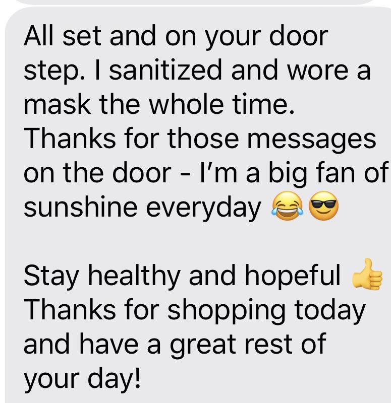 DinaVilic's tweet photo. I love getting messages like this from @Instacart shoppers. Well done Eric! https://t.co/5hcrWZMFJN