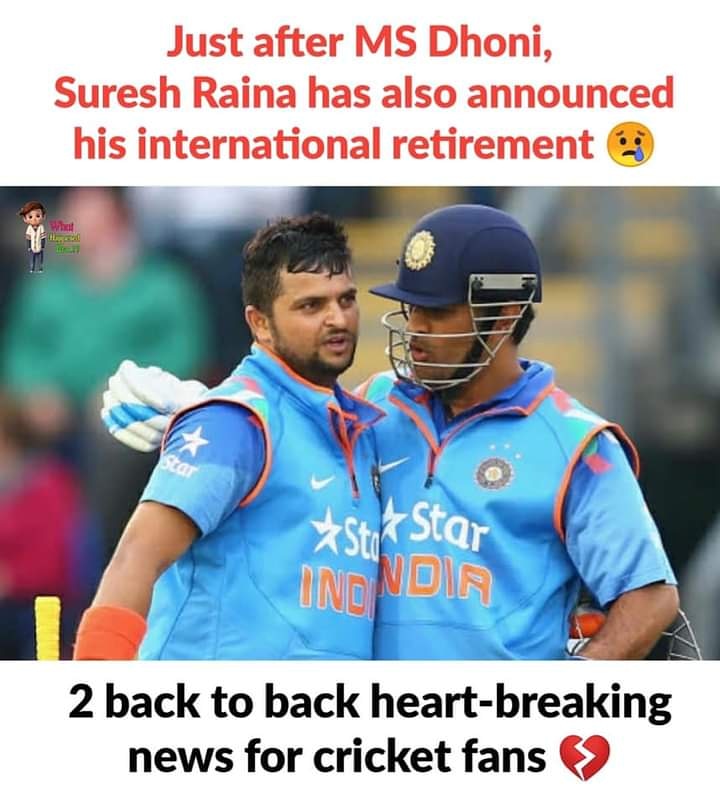 rohitduwadi's tweet photo. #dhoniretires 
#rainaretires 
#Dhoni 
#SureshRaina https://t.co/B4wZu6jm53