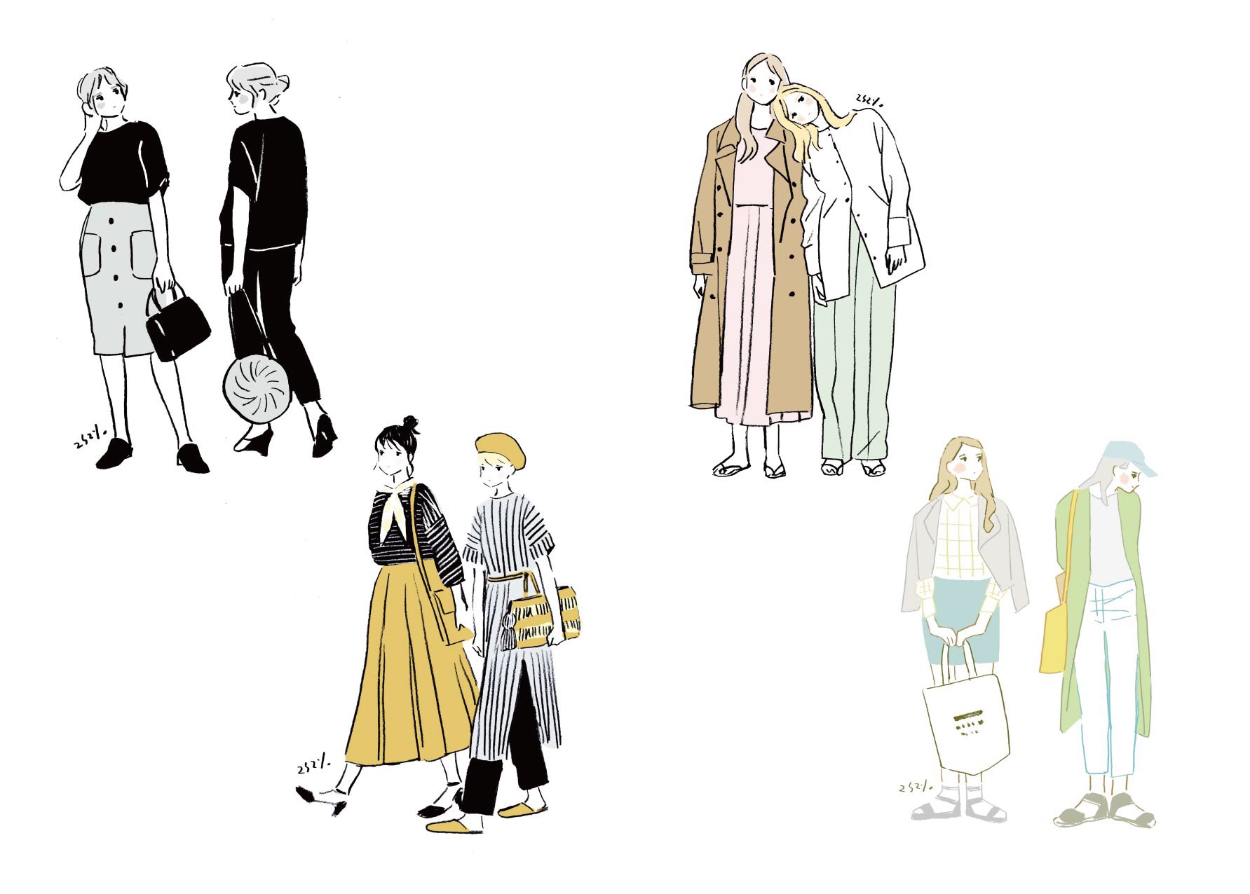 252 イラスト集 The Girls は ファッション誌風イラストを 集めてみました ミレージャギャラリー T Co Oljeh8l6qk Twitter