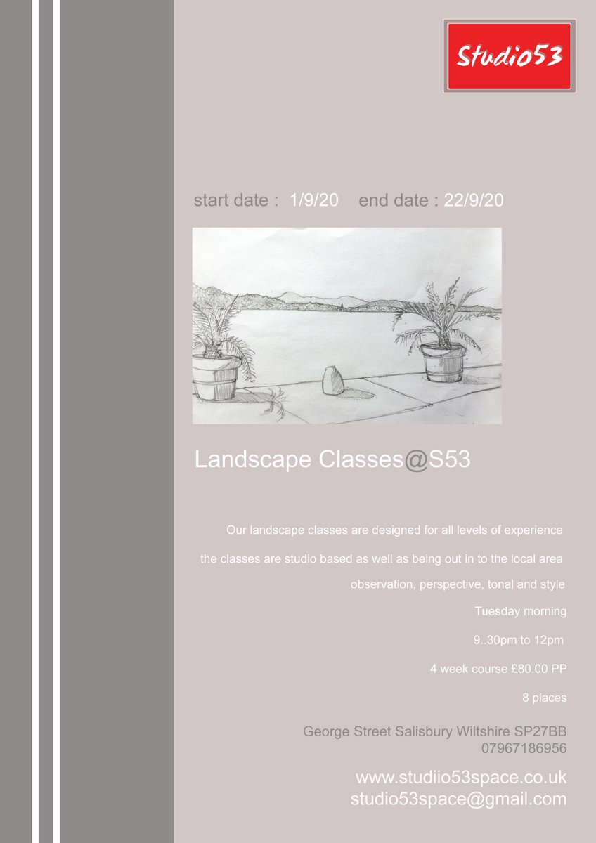 studio53space's tweet photo. New Dates for September Classes in Landscape Drawing https://t.co/itnYoKGAxm