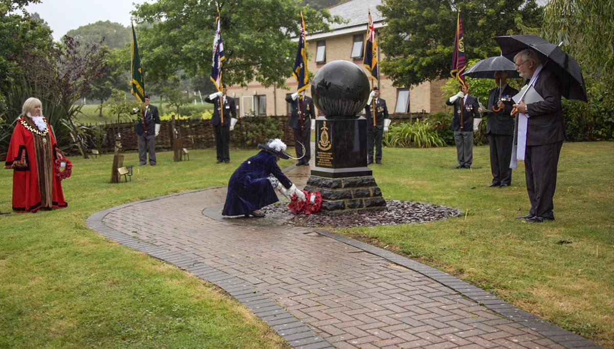 Today 40 Cdo and @tauntonmayor had the honour of hosting a service to commemorate #VJDay75. Burma star veteran Dennis Greenslade shared his experiences of the Burma campaign and the end of WW2. #NeverForgotten