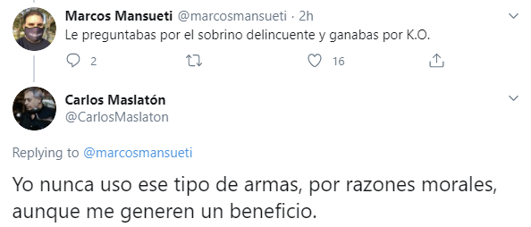 CarlosMaslaton's tweet photo. Téngase presente, a propósito de Ernestina País. Yo nunca imputo a una persona responsabilidad sobre hechos, conductas o posiciones de familiares o parientes de esa persona. Creo en la responsabilidad individual, que se juzga caso por caso y persona por persona. https://t.co/5JNp9eDI5S