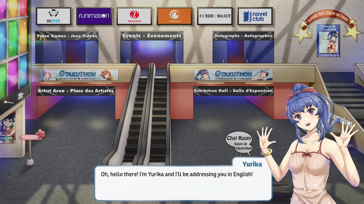 Virtual greeters/convention mascots Yurika and Yumi have already engaged me. In English and French, no less. :)