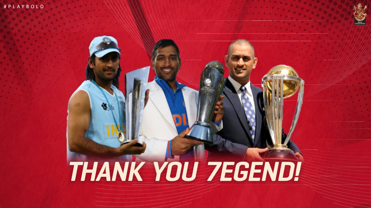 RCBTweets's tweet photo. What Ganguly was to Yuvraj, Sehwag, Zaheer &amp; Co. MS Dhoni was to Virat, Rohit, Raina &amp; Co. Champion leader, a man who commanded respect, &amp; brought joy to millions of cricket lovers! Well played @msdhoni.
Happy retirement from Intl. cricket!

#PlayBold #MSDhoni #DhoniRetires https://t.co/EDDXtPU7K2