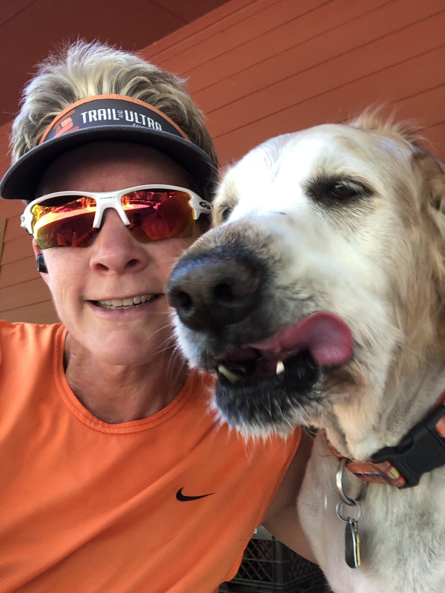 alm1969's tweet photo. Sundance showing her toughness 😂 after an easy Saturday morning run. ☀️ 

#LifeisGolden #happysaturday #MySundance https://t.co/kx4rVcIlJQ