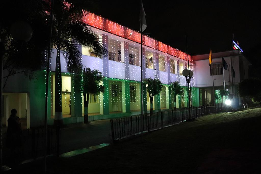 Divisional office of #Hubballi illuminated brightly on the occasion of #74thIndependenceDay.