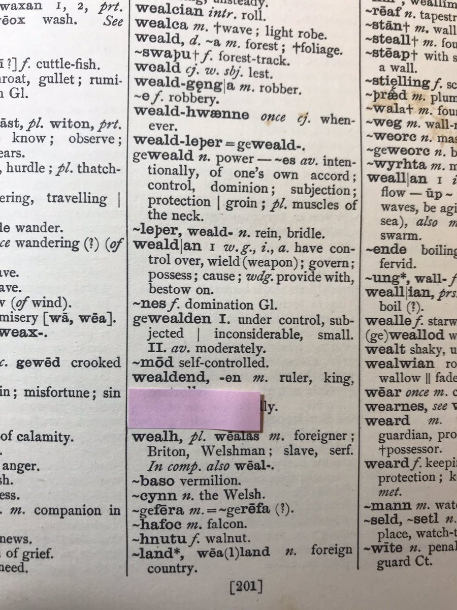 Twitter இல Early Bird 古英語辞典の Wealh の項を添付する 複数形で語尾に As をつけるタイプの名詞 強変化男性名詞 があり現代英語で S をつけるのはその名残だ As の A がなくなっているので省略符を付し S としてもおかしくないのだが 綴り字の習慣