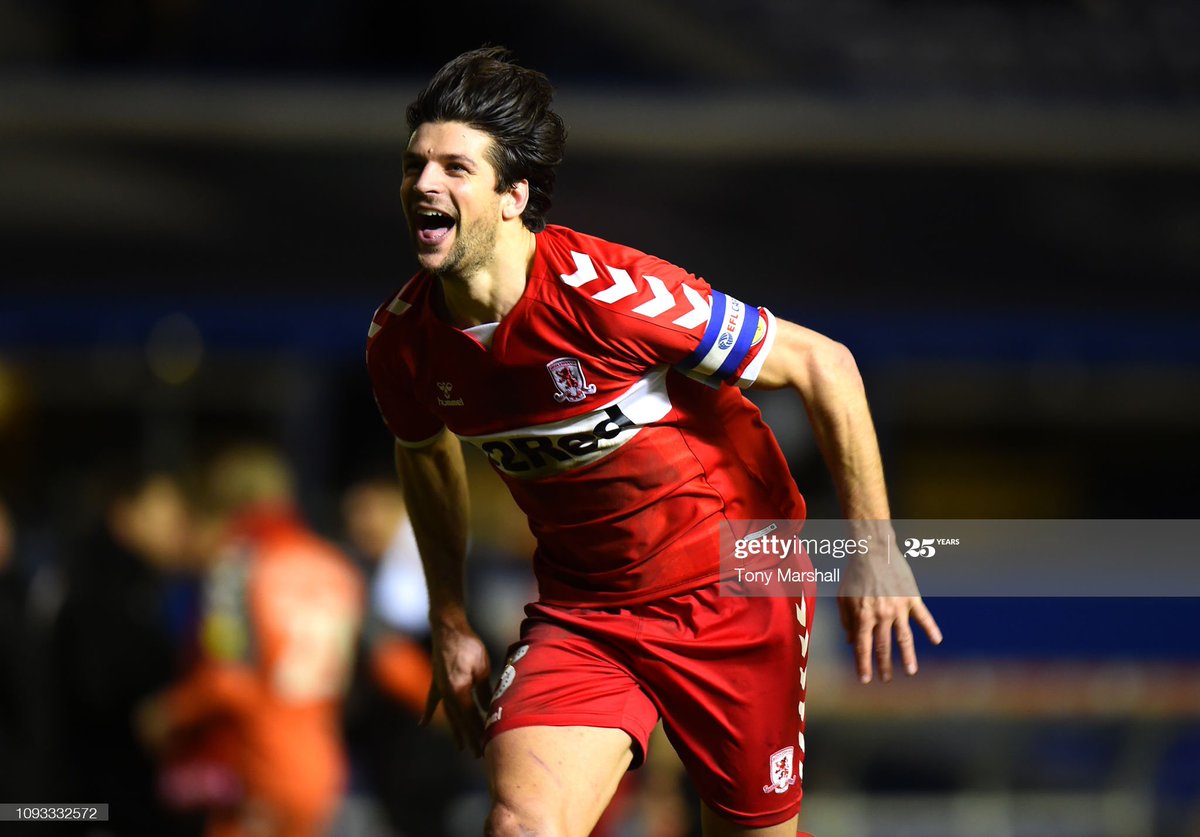 EverythingMFC's tweet photo. Footballers often get excused of ‘not caring enough’ - you couldn’t possibly say that about Friend. Eight years of giving everything and more for the club. A Boro hero. Thank you, George. 🇦🇹

📸: Getty https://t.co/evxPDzouNh