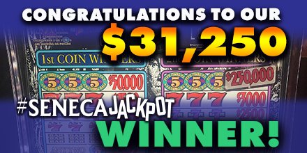 SenecaCasinos's tweet photo. 🎊 Congratulations to a lucky guest who hit a 🚨 #SenecaJackpot for $31,250 on 5X Pay! Wishing you all a winning weekend 💰 🎰
.
.
#SenecaNiagara #Jackpot #Winning #NothingElseComesClose #5XPay https://t.co/32Du4L210M
