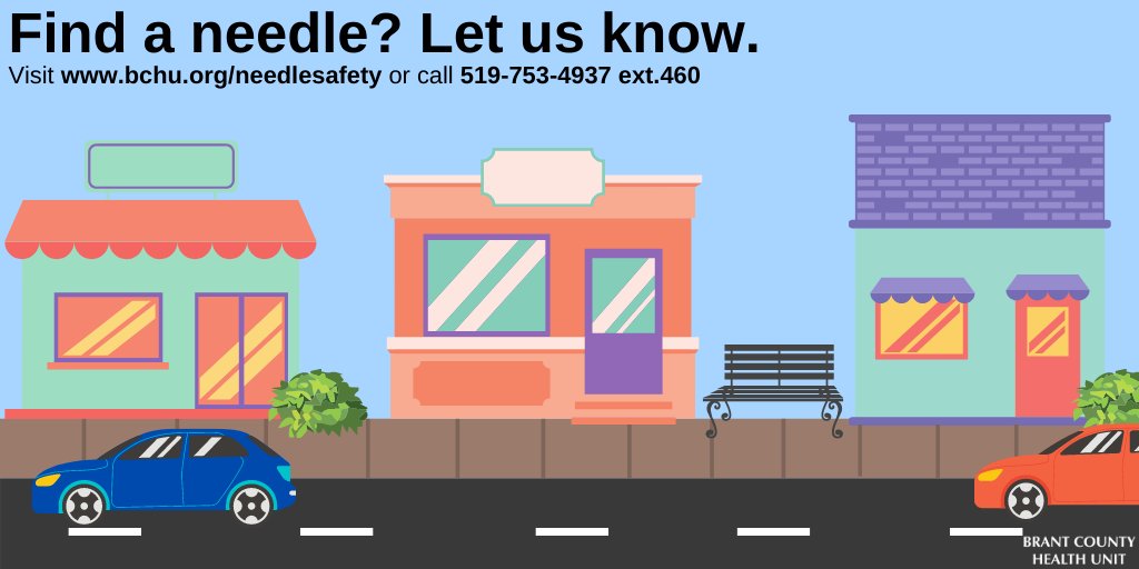 GrandEriePH's tweet photo. Do you know what to do if you find a needle on public, private or city property? 
If you find a needle, report it by using our online needle reporting tool https://t.co/QWXcRXFrXB  or call 519-753-4937 ext. 460. For more information, please visit  https://t.co/wn40h2tra1 https://t.co/uVMqf9ppSW