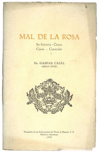 En el libro describió con detalle los síntomas cutáneos de lo que en Asturias se conocía como el “mal de la rosa” o como él también llamó: “lepra escorbútica”