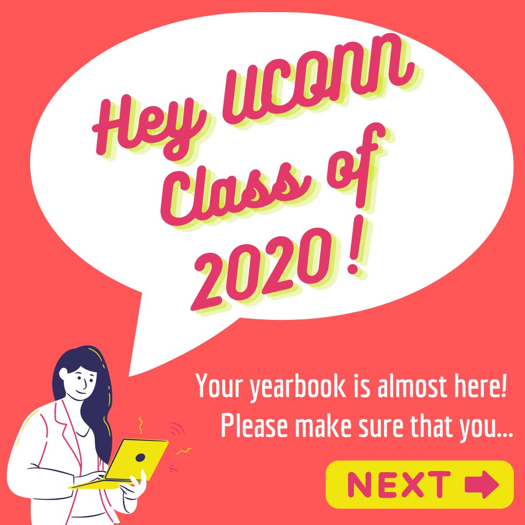 UCONNnutmeg's tweet photo. Hey UCONN Class of 2020! Remember to update your address in StudentAdmin so that your yearbook is safely and correctly delivered to YOU!😁🥳 https://t.co/g7aQbMhGsN