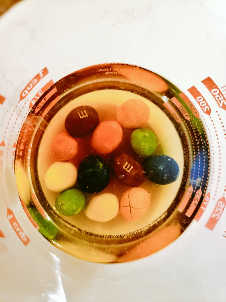 The same process was completed with the peanut M&Ms.