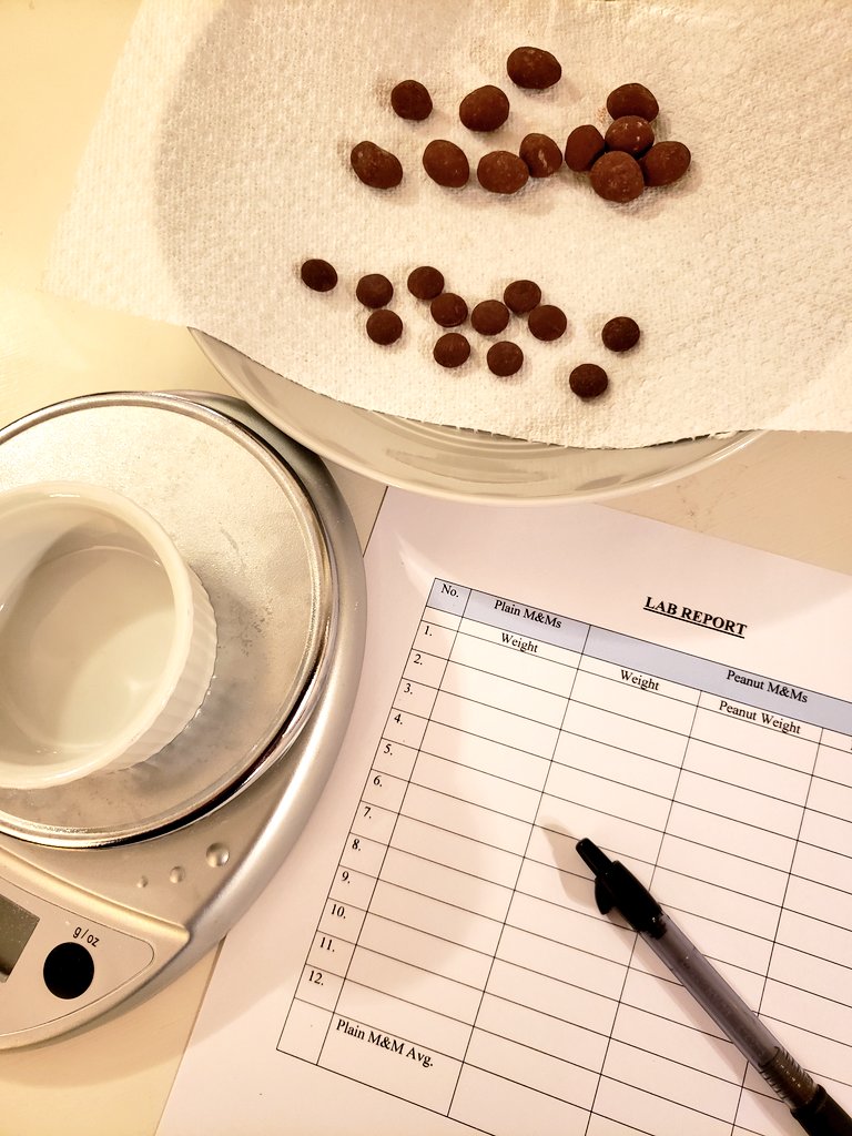 I had a kitchen scale and made a lab report sheet to take my precise measurements!!