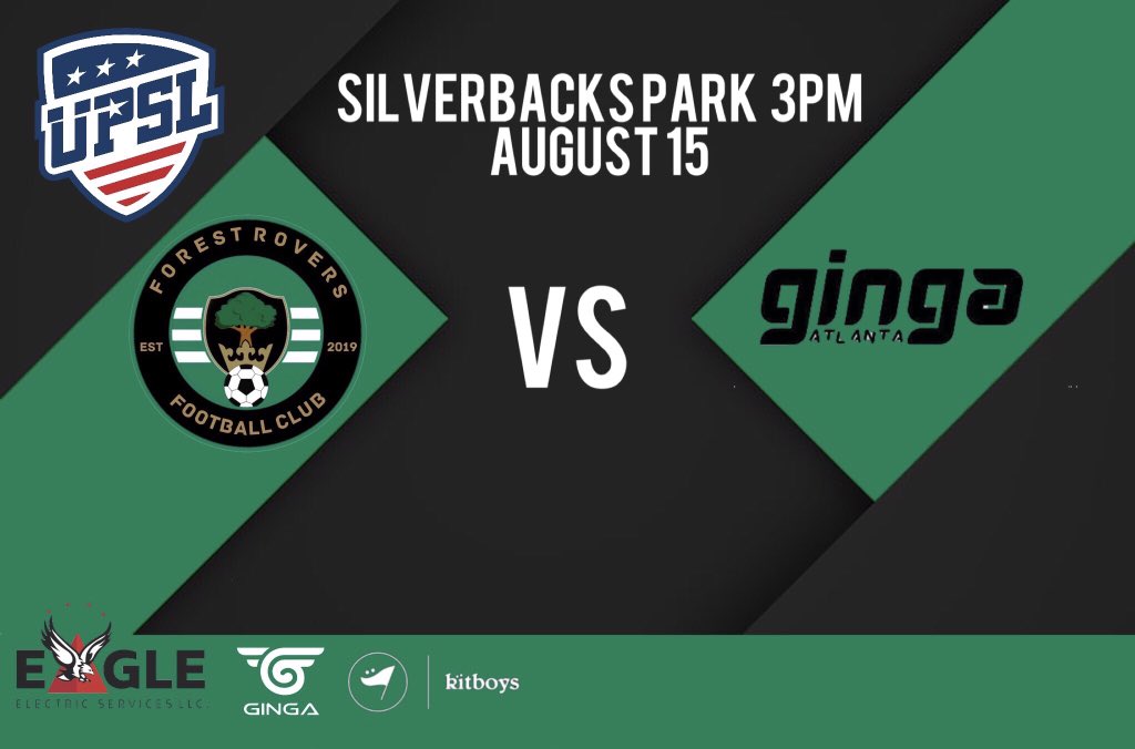 ⚽️ Game day vs @ginga_atlanta   
🏟 Silverbacks 3PM
🗓 August 15

#gina#gotginga#rovers#forestrovers🌳 #soccer#upslsoccer#atlanta#upslgeorgia #atlhoe