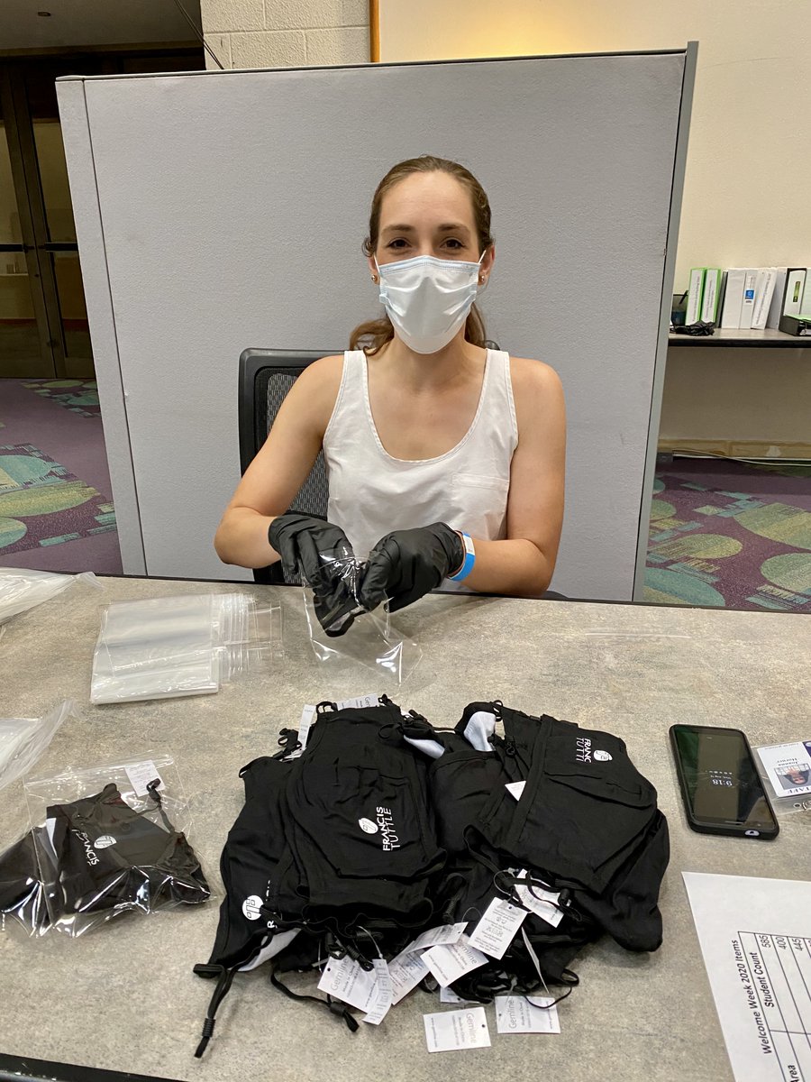 FrancisTuttle's tweet photo. Our staff is diligently preparing to welcome back #students! Health and safety are priorities so we’re providing each student with a mask, hand sanitizer and an awesome new #FT T-shirt. Might as well be #safe in style! 😎 https://t.co/aiLQU3fXXX