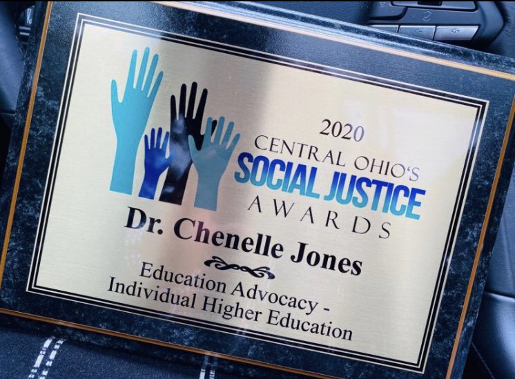 Dr_CLWashington's tweet photo. Congrats  to my colleague, Dr. Chenelle Jones, Assistant Dean of Community Engagement @FranklinU on receiving a Central Ohio Social Justice Award! I admire Dr. Jones’ community leadership, commitment to democracy, and civic engagement #FranklinULeadership https://t.co/OSmPGwXFxs