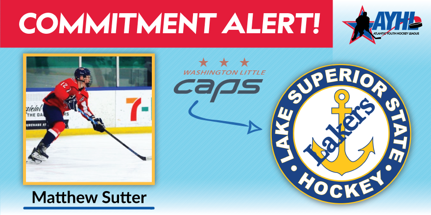 The_AYHL's tweet photo. Congrats @Matthewsutter9! A @LittleCapitals defenseman headed to @HockeyLSSU
#Competition #Development #Advancement https://t.co/Sv2kBqJnzv