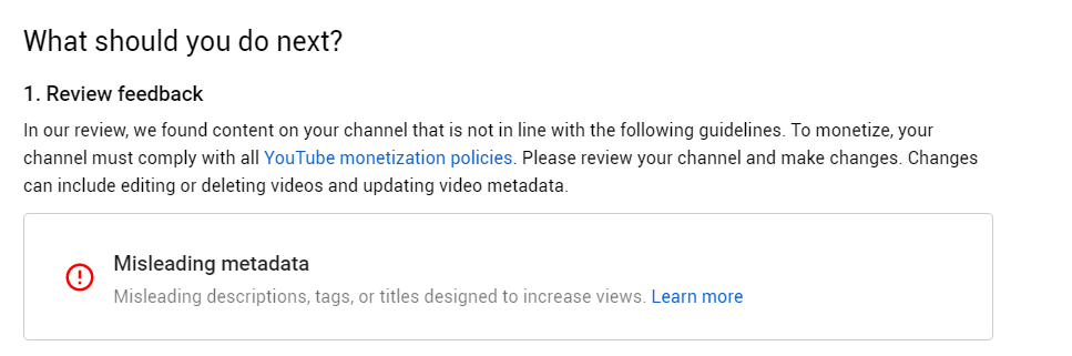 CriminallyListed (@criminallylistd) on Twitter photo We have been demonetized and we think it was a mistake. YouTube said we used misleading metadata, ex. descriptions, tags, or titles to increase viewership. We have always tried to be accurate. Can
<a href="/TeamYouTube/">TeamYouTube</a>
have this reviewed by a human? Thank you in advance.
<a href="/SusanWojcicki/">Susan Wojcicki</a> We have been demonetized and we think it was a mistake. YouTube said we used misleading metadata, ex. descriptions, tags, or titles to increase viewership. We have always tried to be accurate. Can
<a href="/TeamYouTube/">TeamYouTube</a>
have this reviewed by a human? Thank you in advance.
<a href="/SusanWojcicki/">Susan Wojcicki</a>