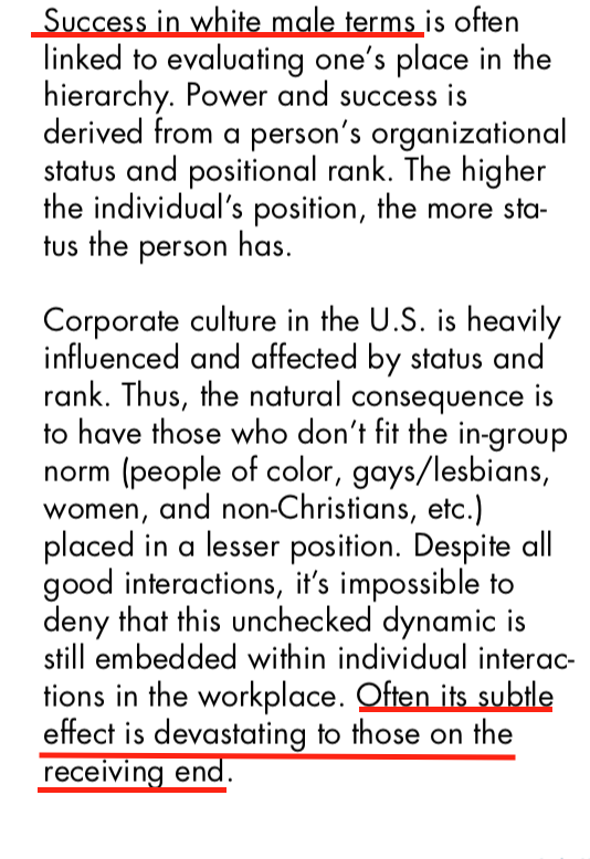 Case in point: various diversity, implicit bias, white guilt, etc., trainings - they tell men to work less hard cause women & BIPOC. This is negative value.Gets promoted & budgeted by large organizations - because it's judged by social capital rather than by value delivered.