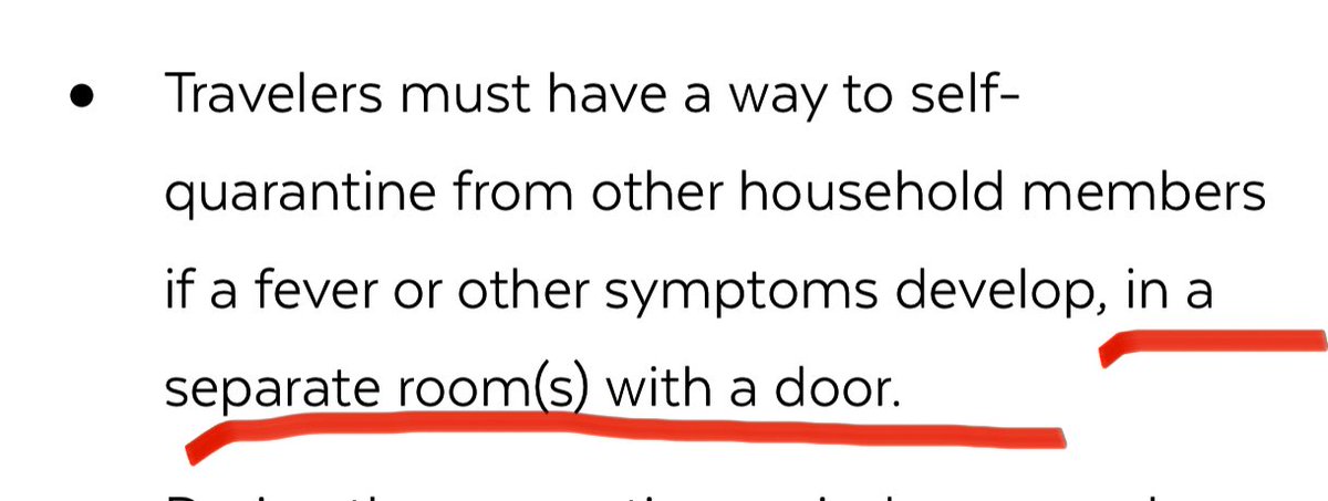 Because I only have one room, this portion of quarantine requirements will be a challenge too if one of us gets sick and need to quarantine in the future. (4/x)