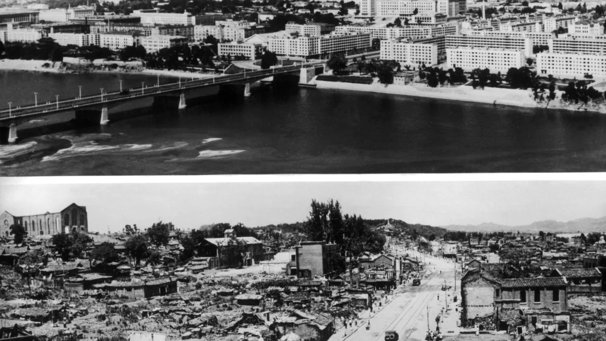 And it was the U.S. that bombed nearly every inch of North Korea, destroying almost every building, and killed an estimated 1.5 million people. https://www.irishtimes.com/news/world/asia-pacific/unknown-to-most-americans-the-us-totally-destroyed-north-korea-once-before-1.3227633