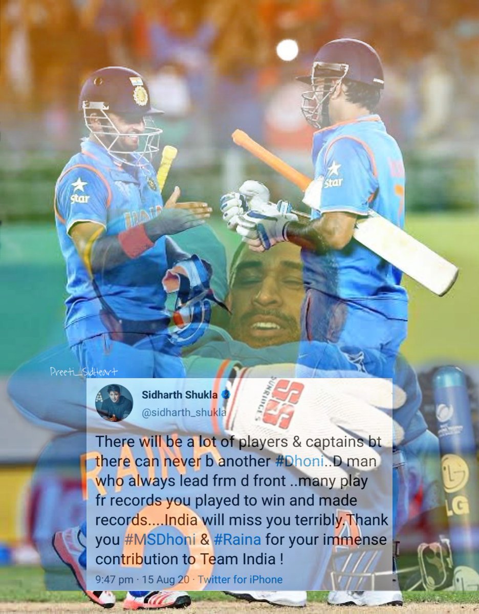 Preeti_SidHeart's tweet image. Forever ♥️🤗
#MSDhoni #Sureshraina3