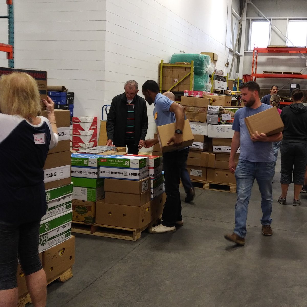 NO60KW's tweet photo. Today is the first of two days of skid building this year. Covid has changed everything but dedicated volunteers build the first 5 of 10 pallets of essential food for our sisters and brothers in Baker Lake, Nunavut. 
#ssvp
#ssvpdosomething
#volunteer https://t.co/AKL9PI2nmk