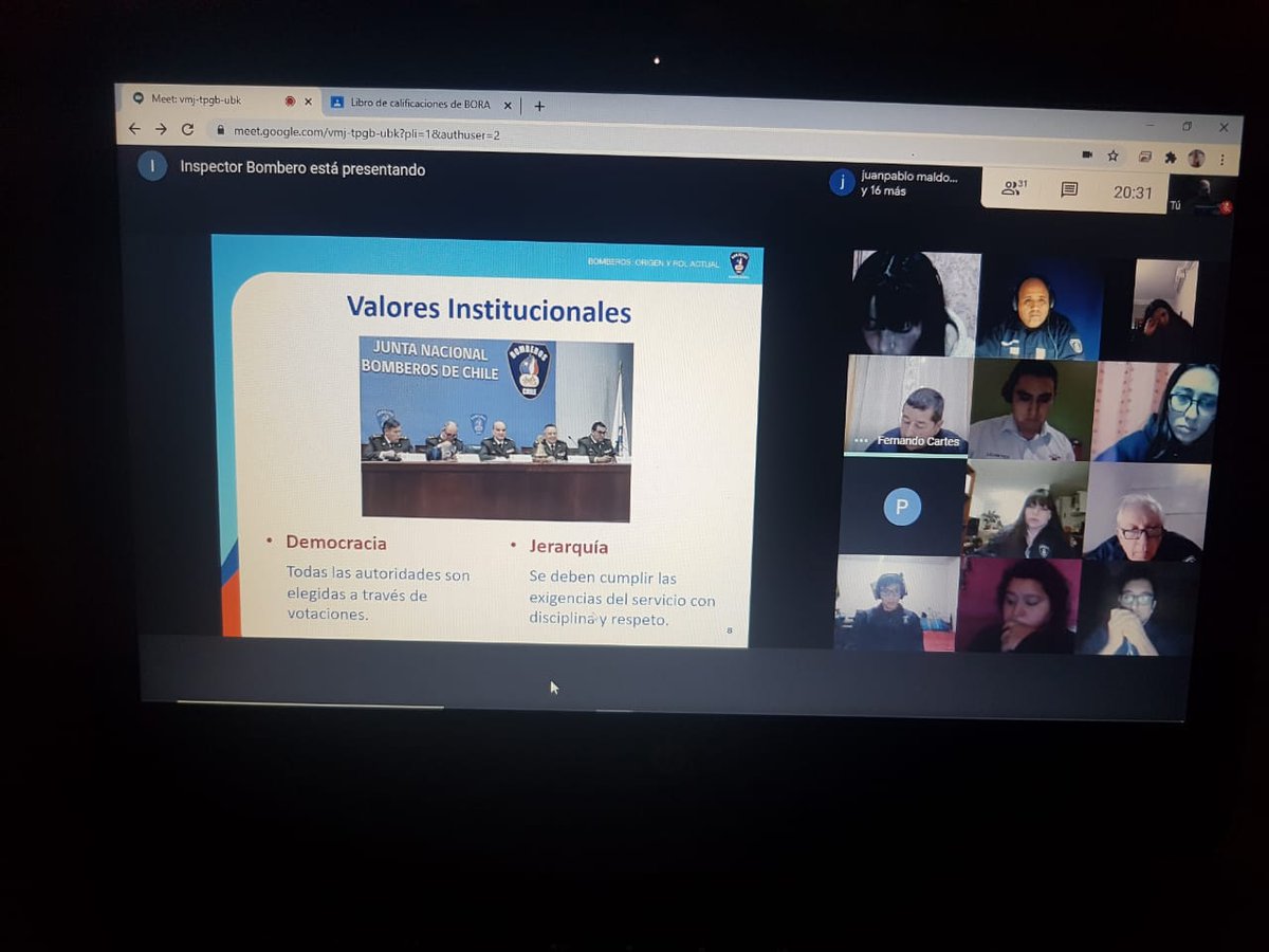 En estos momentos se lleva a cabo curso BORA paralela Cuerpo de Bomberos de Talcahuano. Saber para servir <a href="/ANB_Chile/">Academia Nacional</a> <a href="/csalazaralvarez/">Carlos Salazar</a> <a href="/BomberosdeChile/">Bomberos de Chile</a> <a href="/CBTalcahuano/">Bomberos Talcahuano</a> <a href="/ComandanteCBT/">Comandante CBT</a> @gustavolopezANB <a href="/jcfing/">Juan Carlos Field</a> <a href="/Alejandro62010/">Alejandro Garrido</a>