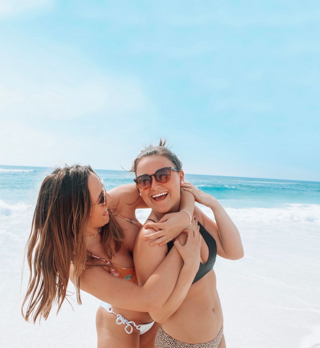 Living for beach days with our bffs! 🌊✨