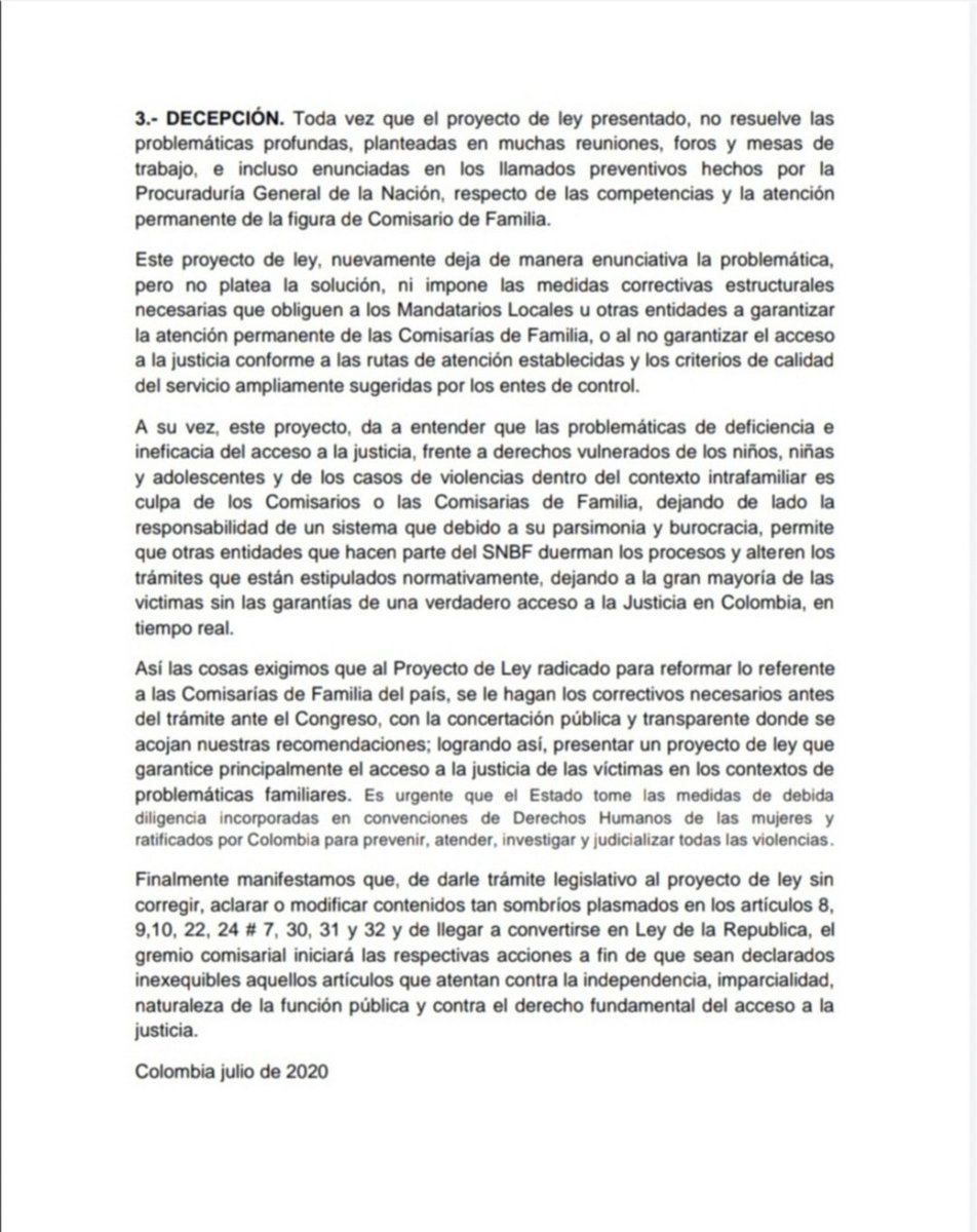 ComisariasC's tweet photo. Comunicado a la opinión pública por parte de los Comisarios de Familia de Colombia. https://t.co/qSx2ShDmmf