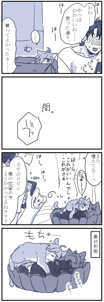 少し前になるのですがましまろでいただいたネコチャンのお話描きました。
かわいいクッションを買った話。 