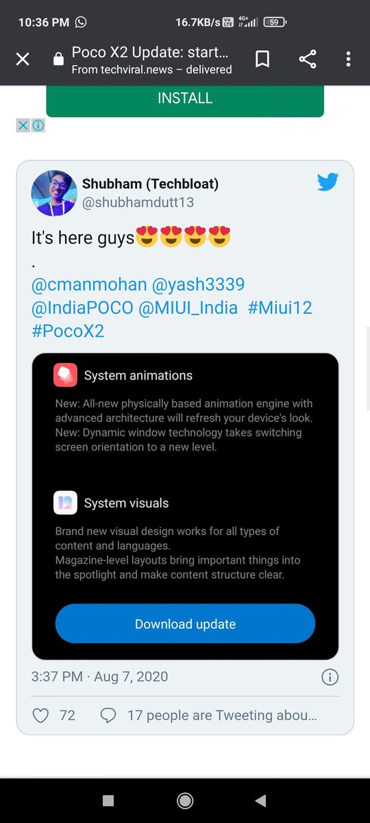shubhamdutt13's tweet image. I was searching #Techbloat on Google and the first result was my website and after that I saw in 2-3 pages that some of the major publications has pasted my tweet but yrr permission le lete :) 
Ye sirf 4 h aise bahut websites pe dekha mene even news channels ki website pe bhi.