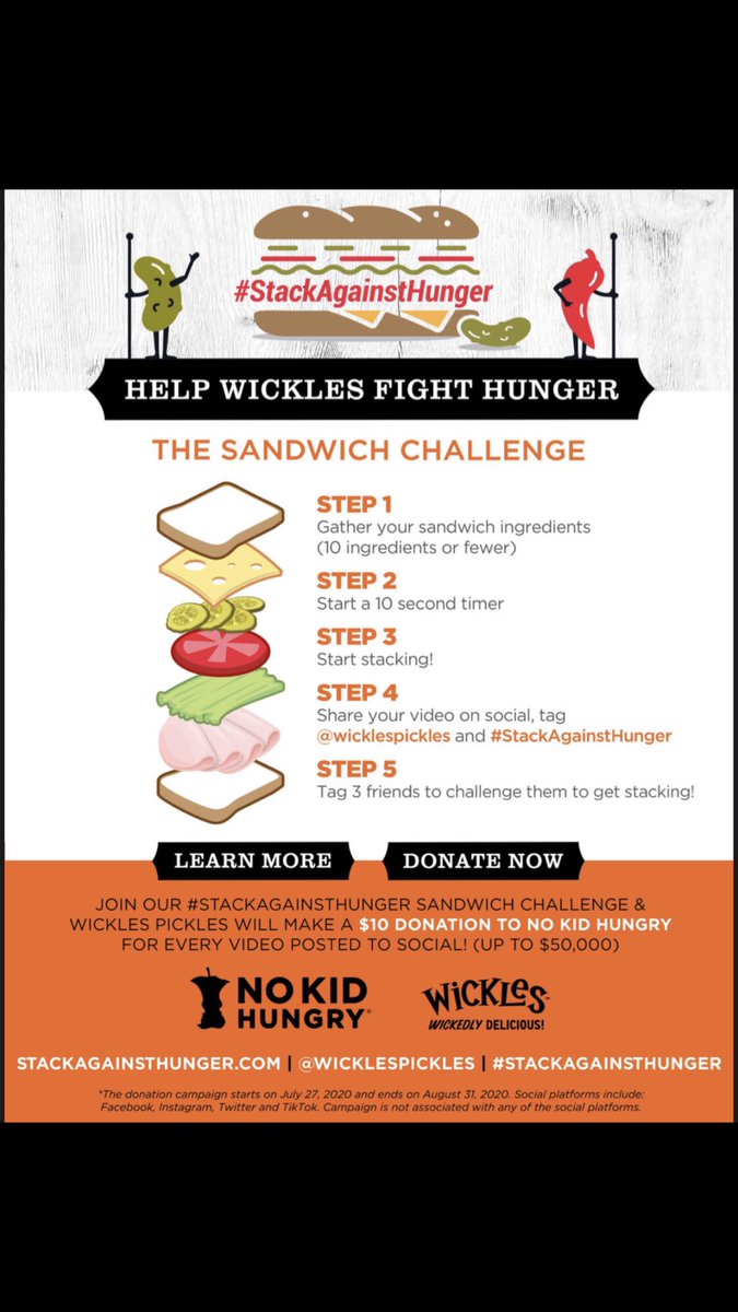 DjShockley3's tweet image. Great way to help others and it’s as easy as stacking your favorite sandwich. #stackagainsthunger challenge....your support with this cause is greatly appreciated have a great weekend peeps. @WicklesPickles