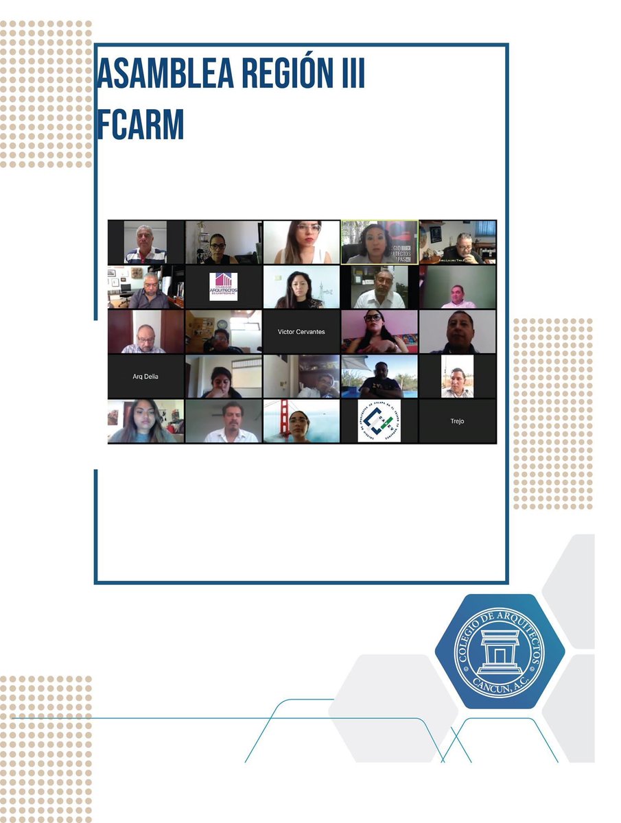 En estos momentos el Colegio de Arquitectos Cancún participa en la Asamblea de la Región III FCARM en conjunto con las Comisión de Jóvenes Arquitectos y la Comisión de Arquitectas.