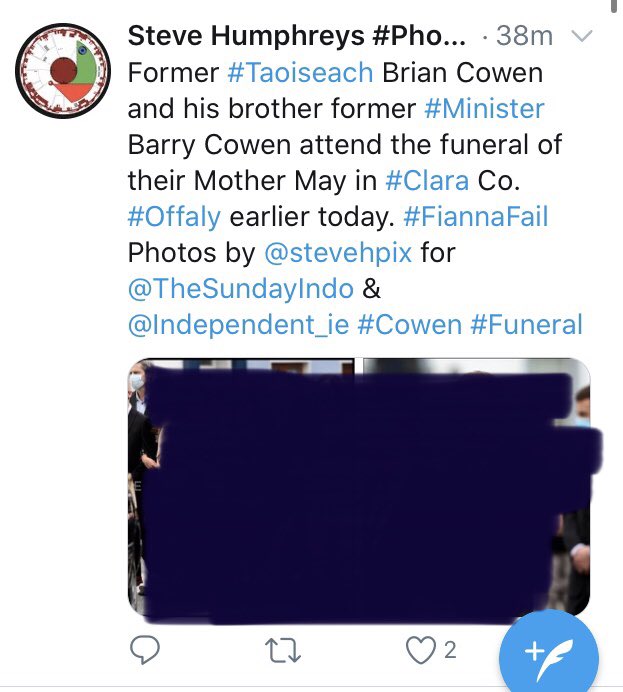 lynnbydesign's tweet photo. Targeting a family on a day of mourning, why? Just because two of them work/ed in the public eye? What public good does it do to show Brian Cowen as he recovers, and the whole family as they mourn? Shame on you. This is not journalism. @TheSundayIndo @stevehpix @Independent_ie https://t.co/VMoFD6lrpB