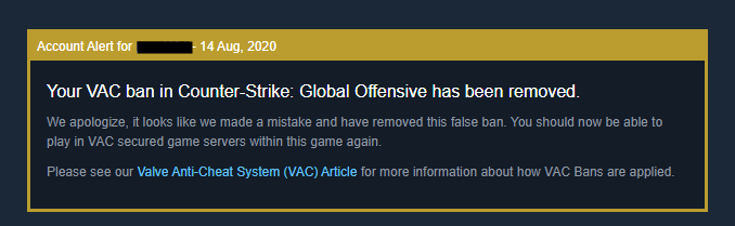 against all odds - VAC ban removed after false positive
hoffe niemand von euch kommt jemals in so eine situation, kann von glück reden das es erst nach dem ende meiner aktiven spielzeit geschehen ist.. reputation finally restored🤓
