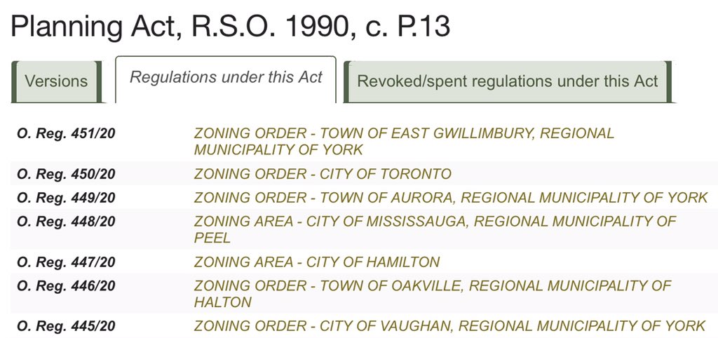 The Ford government passed SEVEN more MZOs within the last three days. The once-rare “nuclear option” of provincial planning powers has now been used 18 times during the pandemic — more than twice the number passed during the previous government’s last decade in office  #onpoli