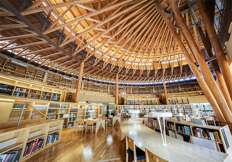 51. Akita International University Nakajima Library, Japan.