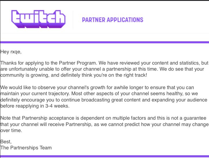 Mike Soar Rxqeさんのツイート Denied Twitch Partnership Disappointed Because My Avg Viewing Had Went Up From 75 To 81 And I Thought I Had A Really Good Chance Ah Well Grind Continues
