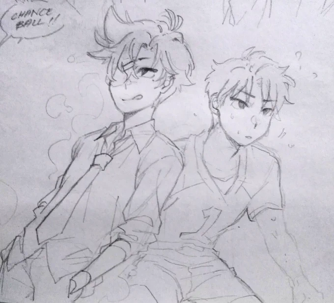 i think i forgot to post this last night but,,, manifesting... conceited haruhi with psychic powers and fukurodani captain kousuke 