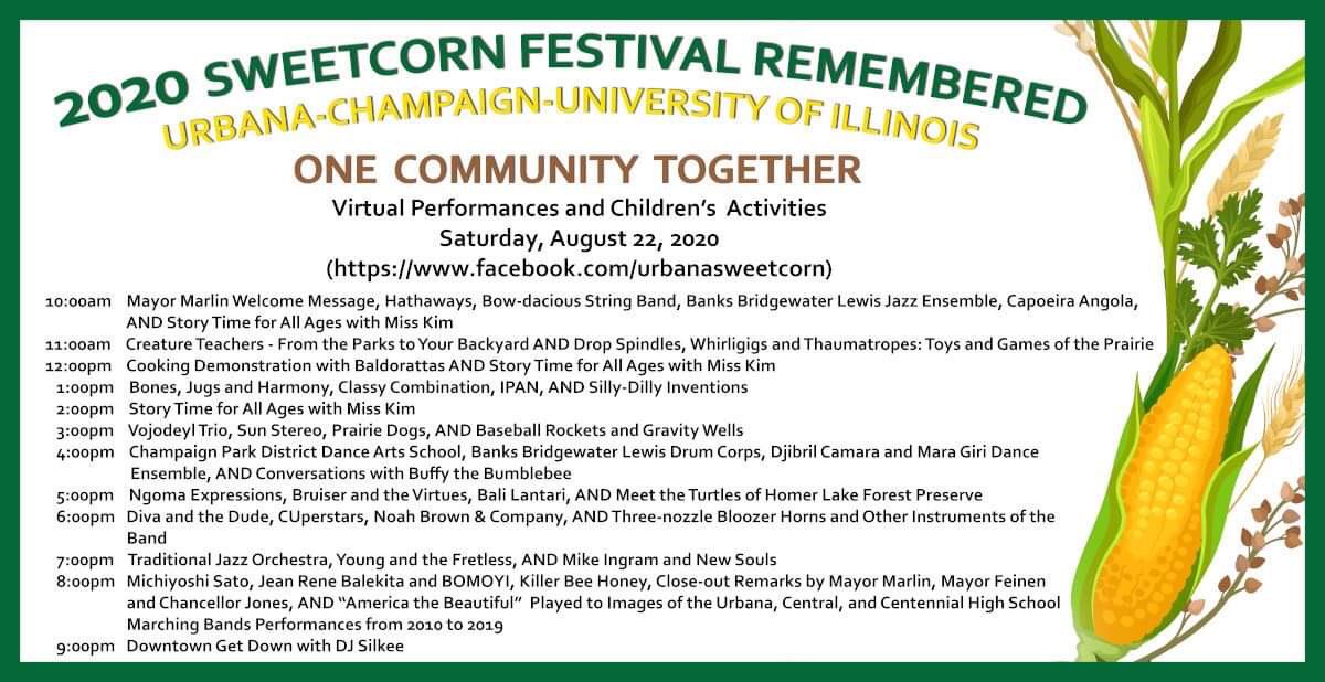 urbanabusiness's tweet photo. We’ve got the set list RIGHT HERE for our virtual SCF event!! Follow us to see clips of the entertainment! 😉 🌽 🎶  @cityofurbana @SousaArchives https://t.co/6zuAMsdSxq
